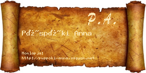 Püspöki Anna névjegykártya